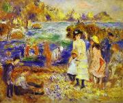 Pierre-Auguste Renoir Children at the Beach at Guernsey, France oil painting artist